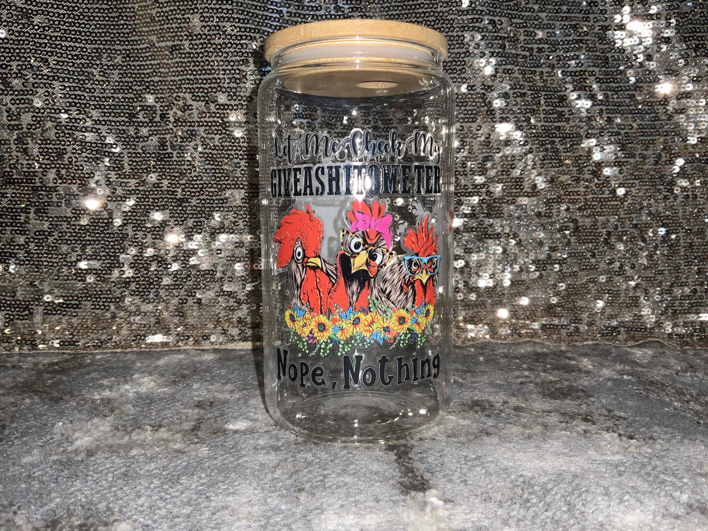 Let Me Check My GIVEASHITMETER Nope Nothing -Clear 16oz Glass Tumbler