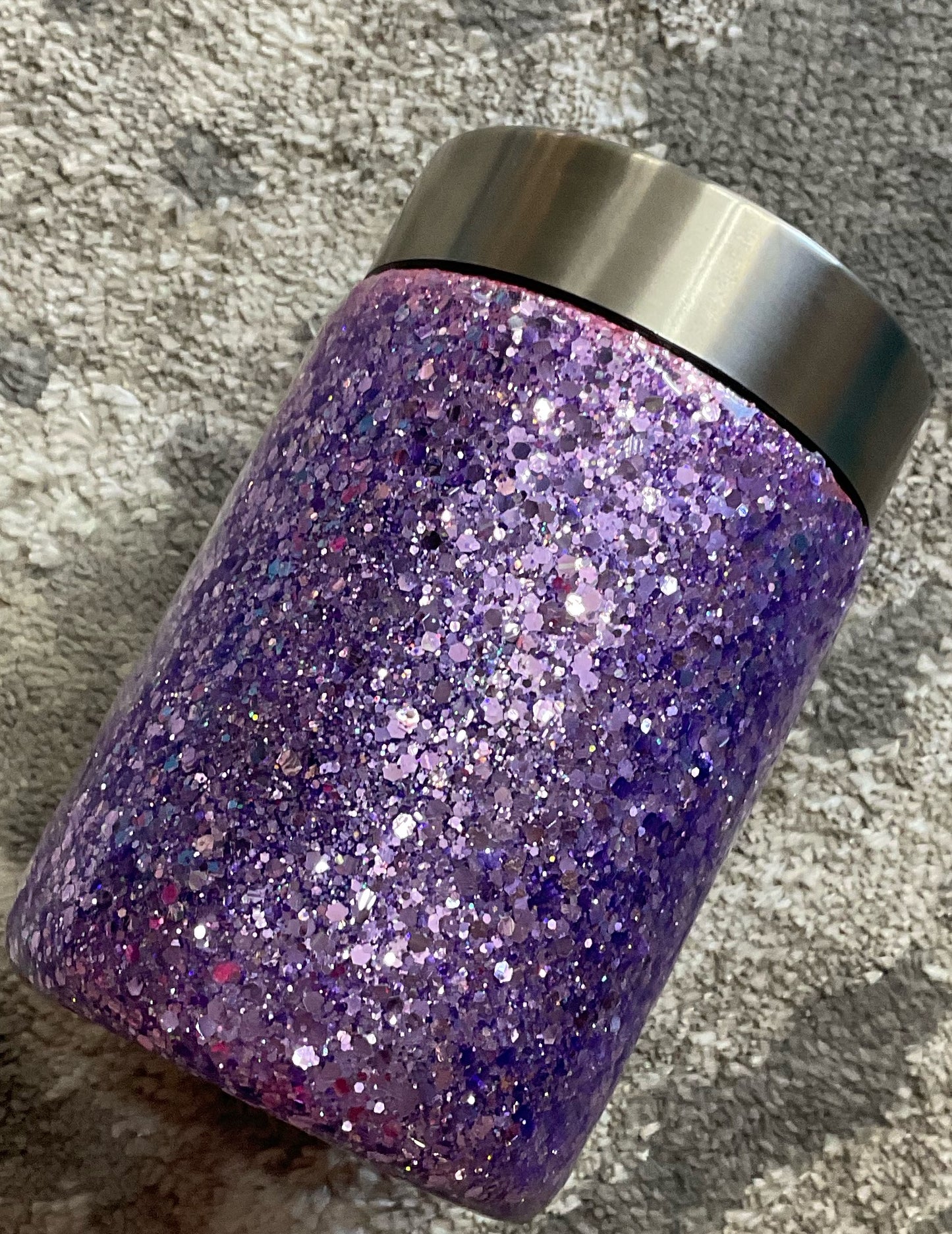 Mama Sunflower white and purple Glitter Resin Koozie