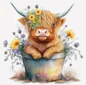 Cute Flower Pot Cow -Rainbow Shimmer Colorful Haze Glass Tumbler (Green)