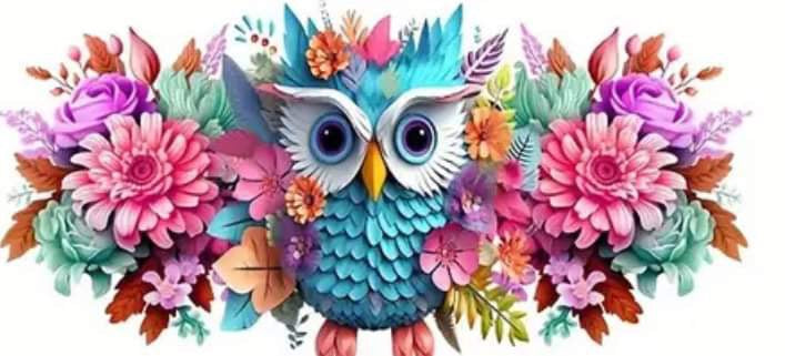COLORFUL FLOWER OWL -Rainbow Shimmer Colorful Haze Glass Tumbler (Green)