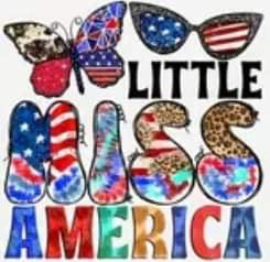 LITTLE MISS AMERICA -Rainbow Shimmer Colorful Haze Glass Tumbler (Blue)