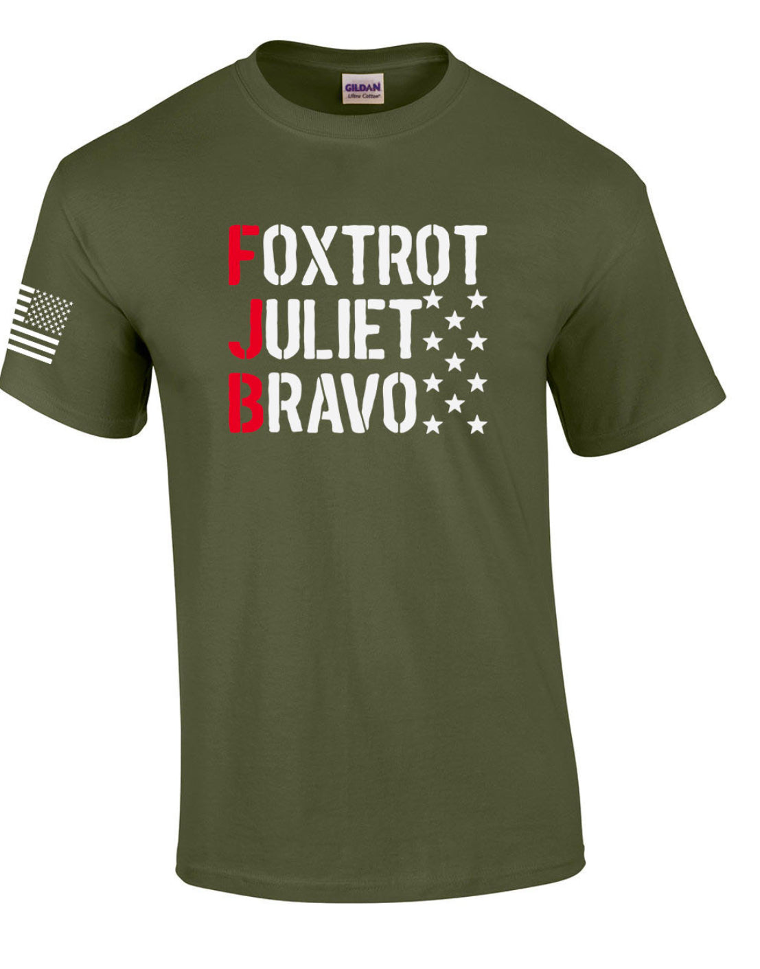 Foxtrot Juliet Bravo Funny Men's Political American Flag Short Sleeve T-shirt