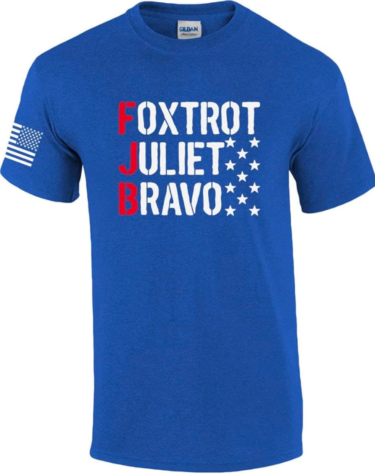 Foxtrot Juliet Bravo Funny Men's Political American Flag Short Sleeve T-shirt