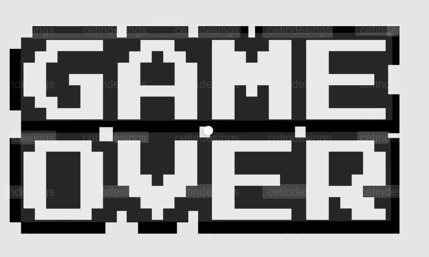 Game Over White Font -T Shirt