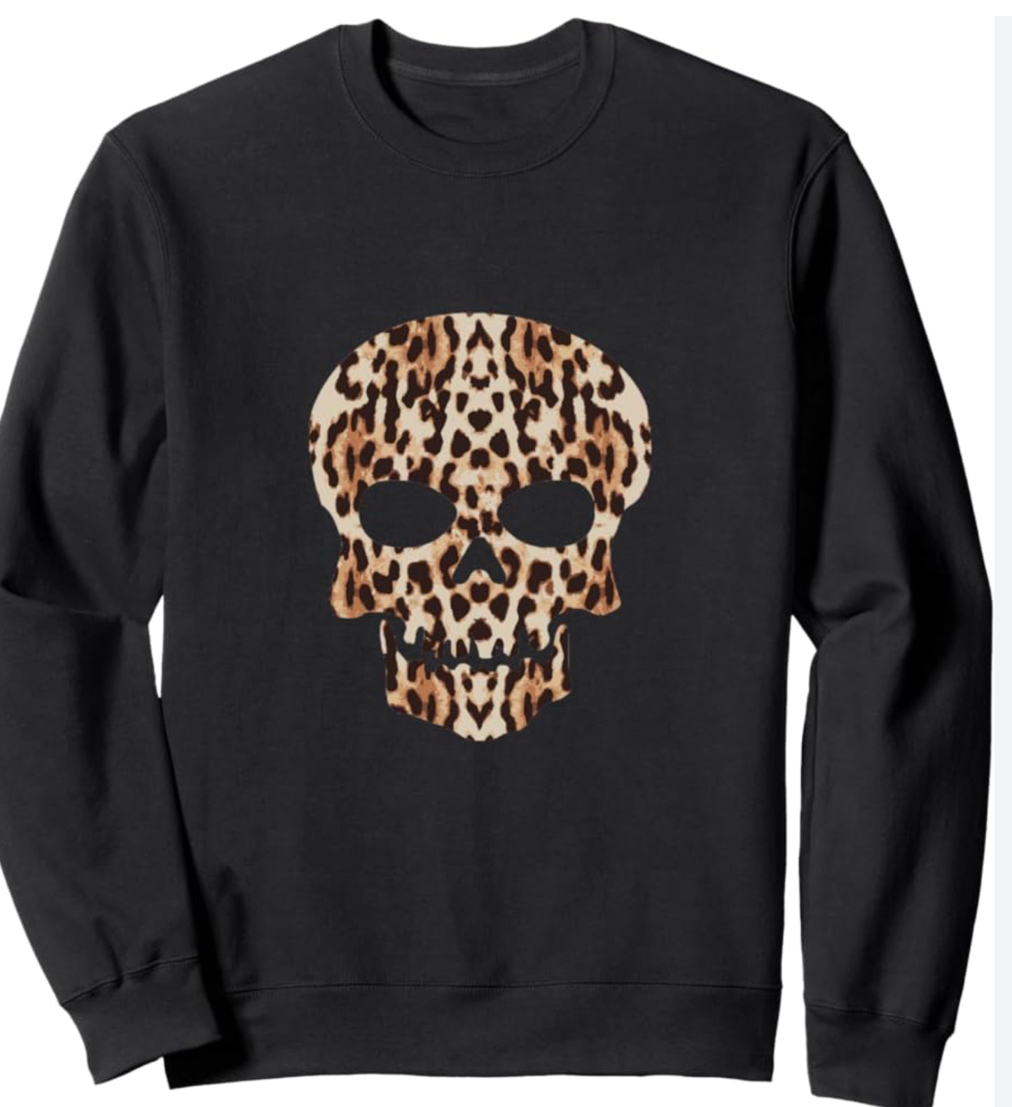 Cheetah Print Skull-SWEATSHIRT