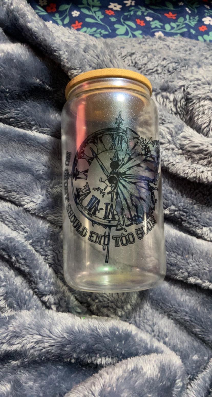 NO STORY SHOULD END TOO SOON clock 16oz Tumbler