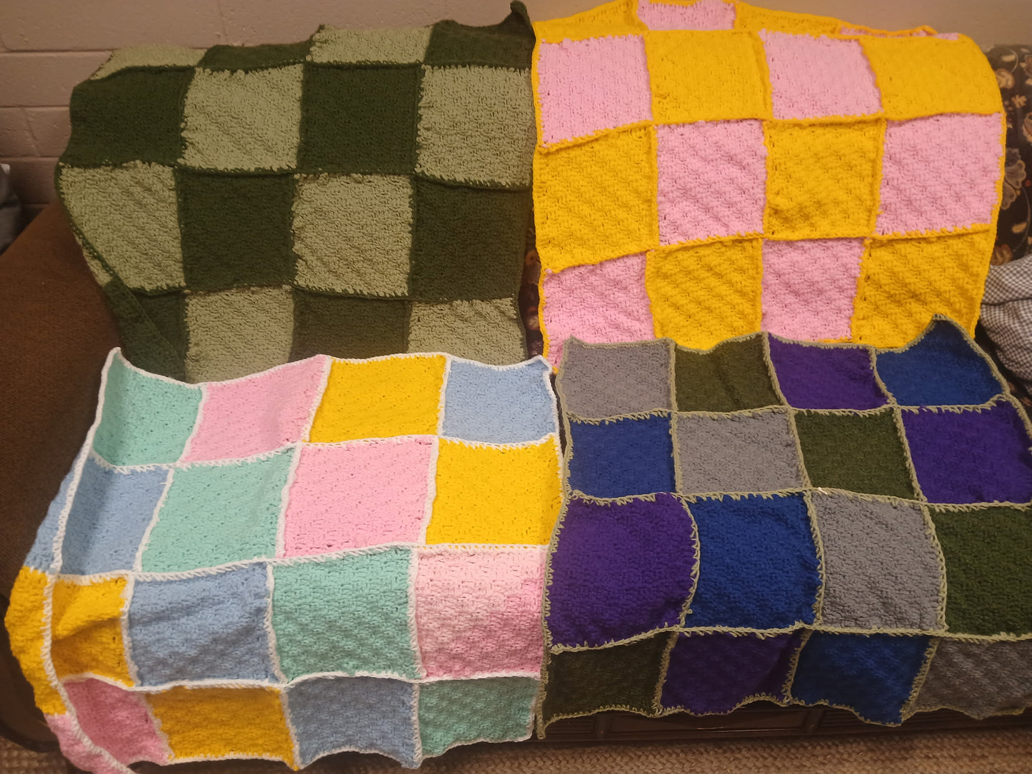 Handmade Crocheted Baby Blanket with Embroidery