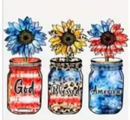 God Blessed America Print -Rainbow Shimmer Colorful Haze Glass Tumbler (Blue)