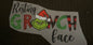 Resting GRINCH face Christmas DTF print