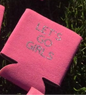Pink and White Beer Koozie