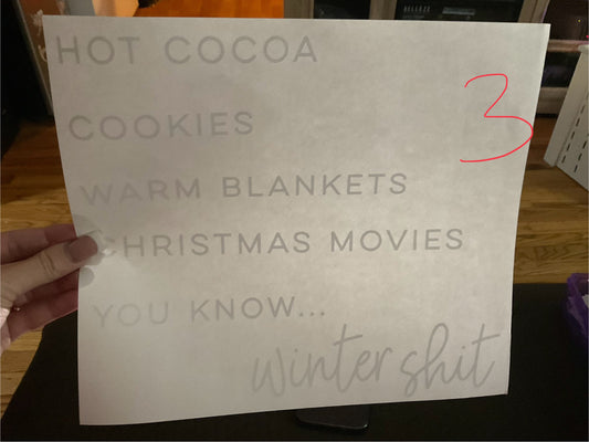 HOT COCOA, COOKIES, WARM, BLANKETS, CHRISTMAS MOVIES YOU KNOW… WINTER SHIT Christmas DTF print