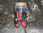 American DUDE-Frosted 16oz Glass Tumbler