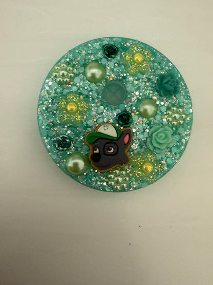 Decorated Tumbler Lid Toppers