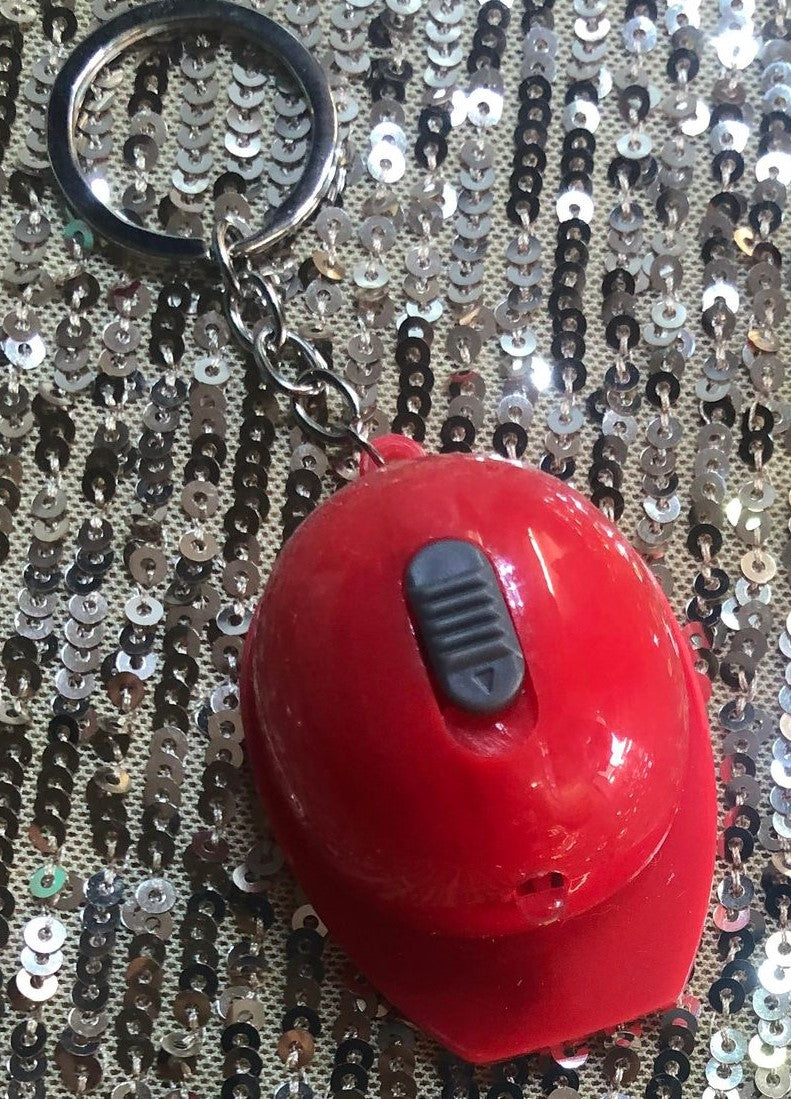 Hard Hat Construction Keychain with Flashlight