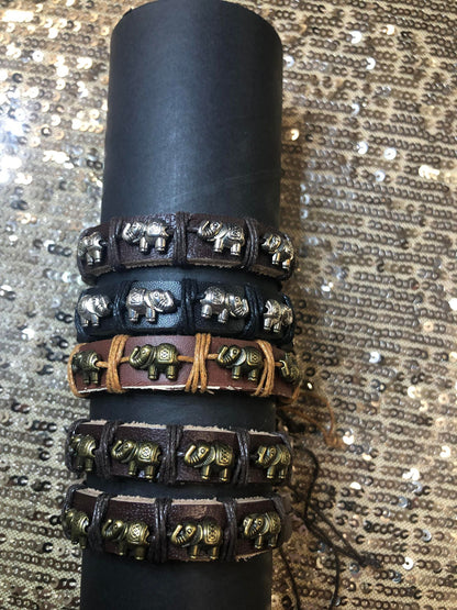 Elephant Leather Bracelet