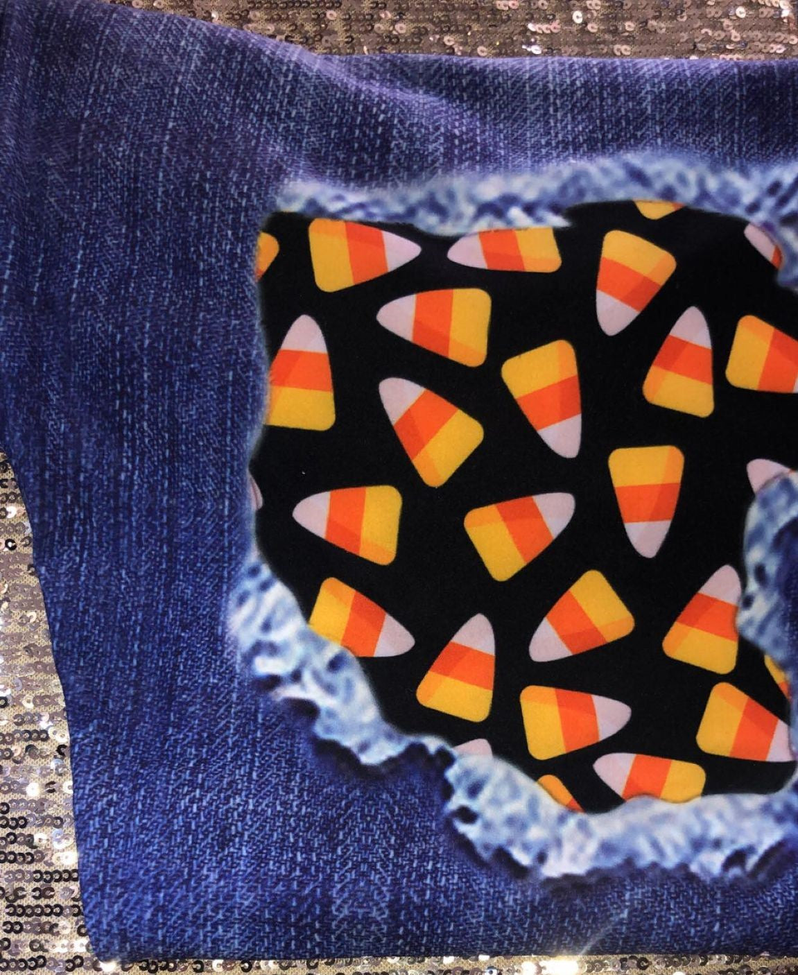 Jean Style with Candy Corn Holes