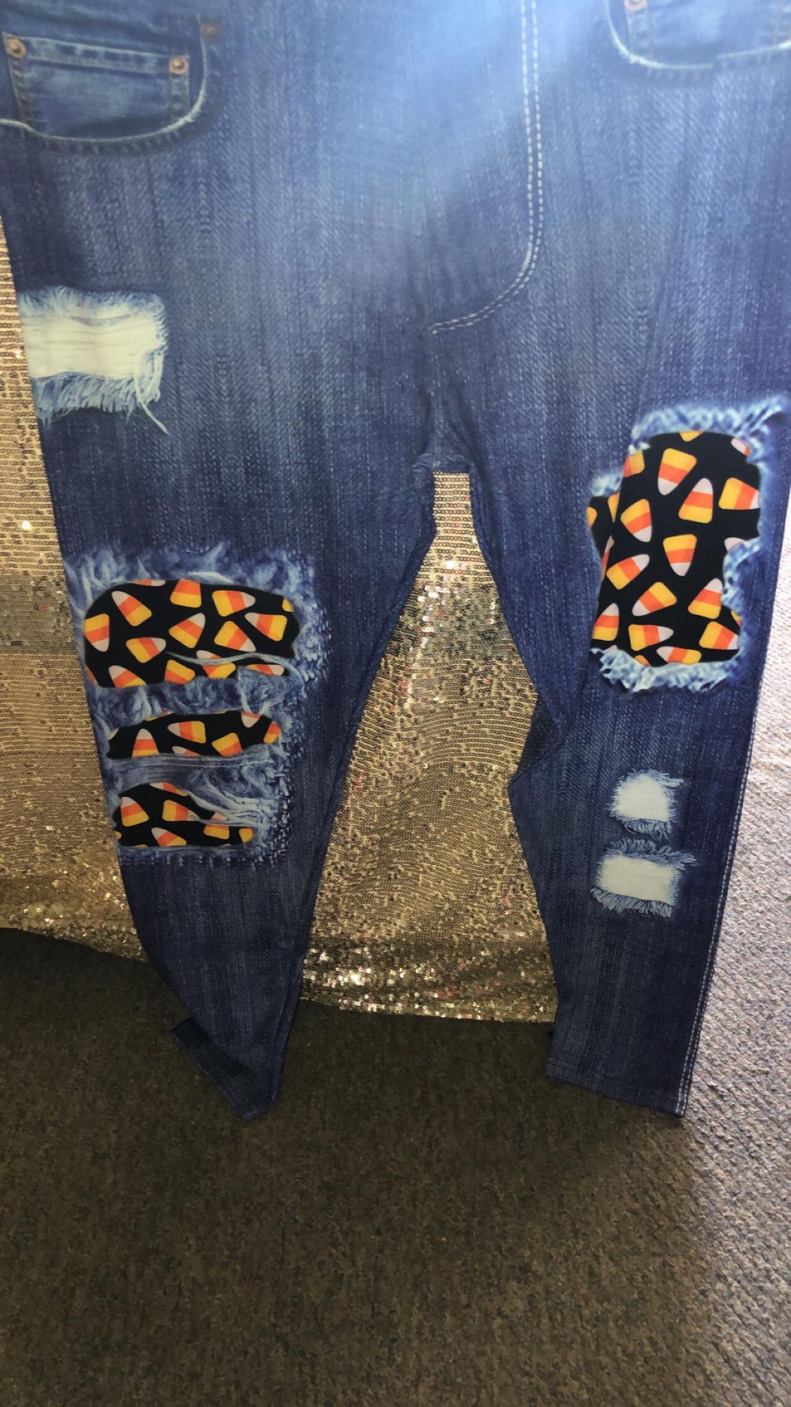 Jean Style with Candy Corn Holes