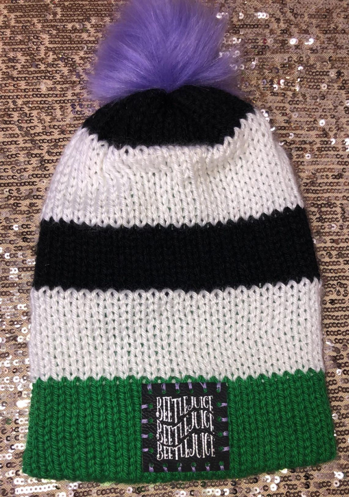 Handmade Warm Knitted Beanie with Puff Ball Hat