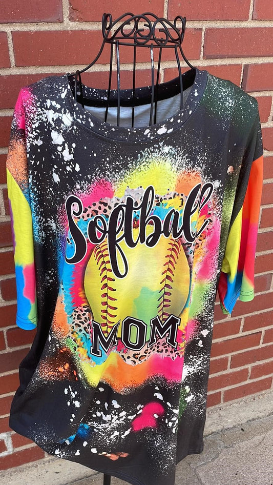 Softball Mom Tie Dye Shirt