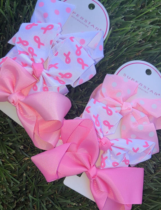 Breast Cancer Awareness 3PK Bows