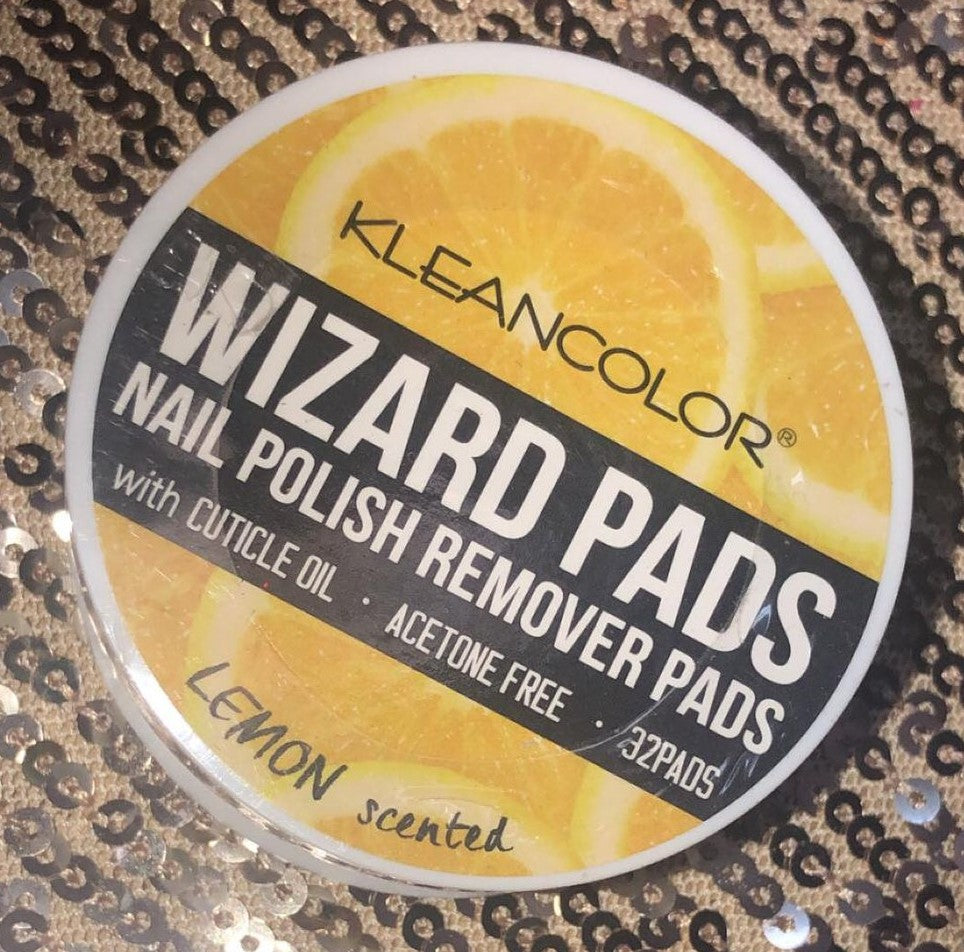 KLEANCOLOR Wizard Pads Nail Polish Remover Pads Lemon Scented