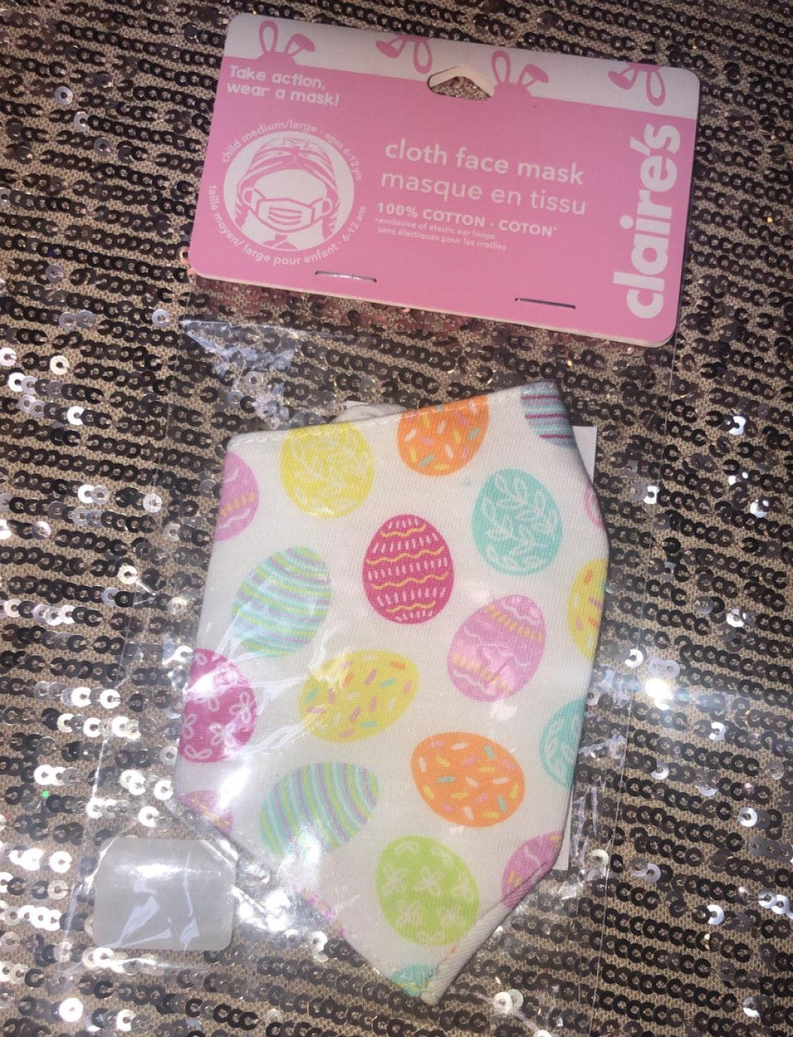 Colorful Easter Eggs Cotton Face Mask - Adult