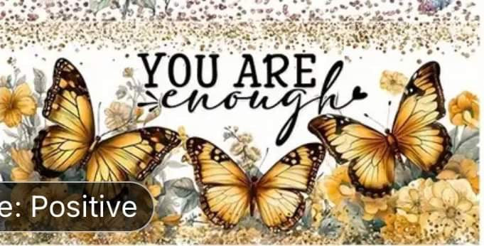 You Are enough Yellow Butterfly Floral-Frosted 16oz Glass Tumbler