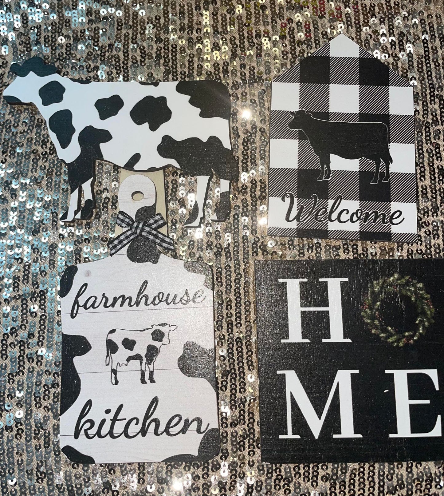 Cow Print Decor Set Of 4