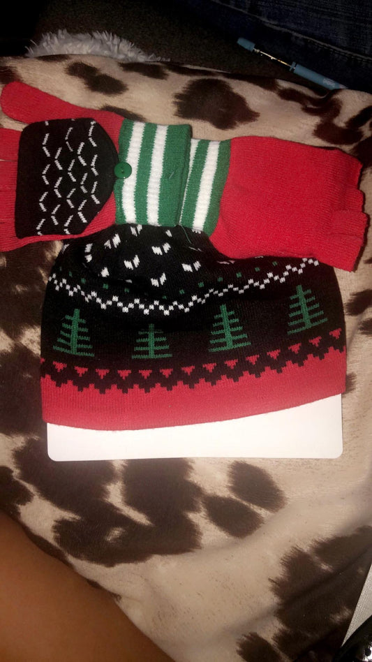 Christmas Hat & Glove Set