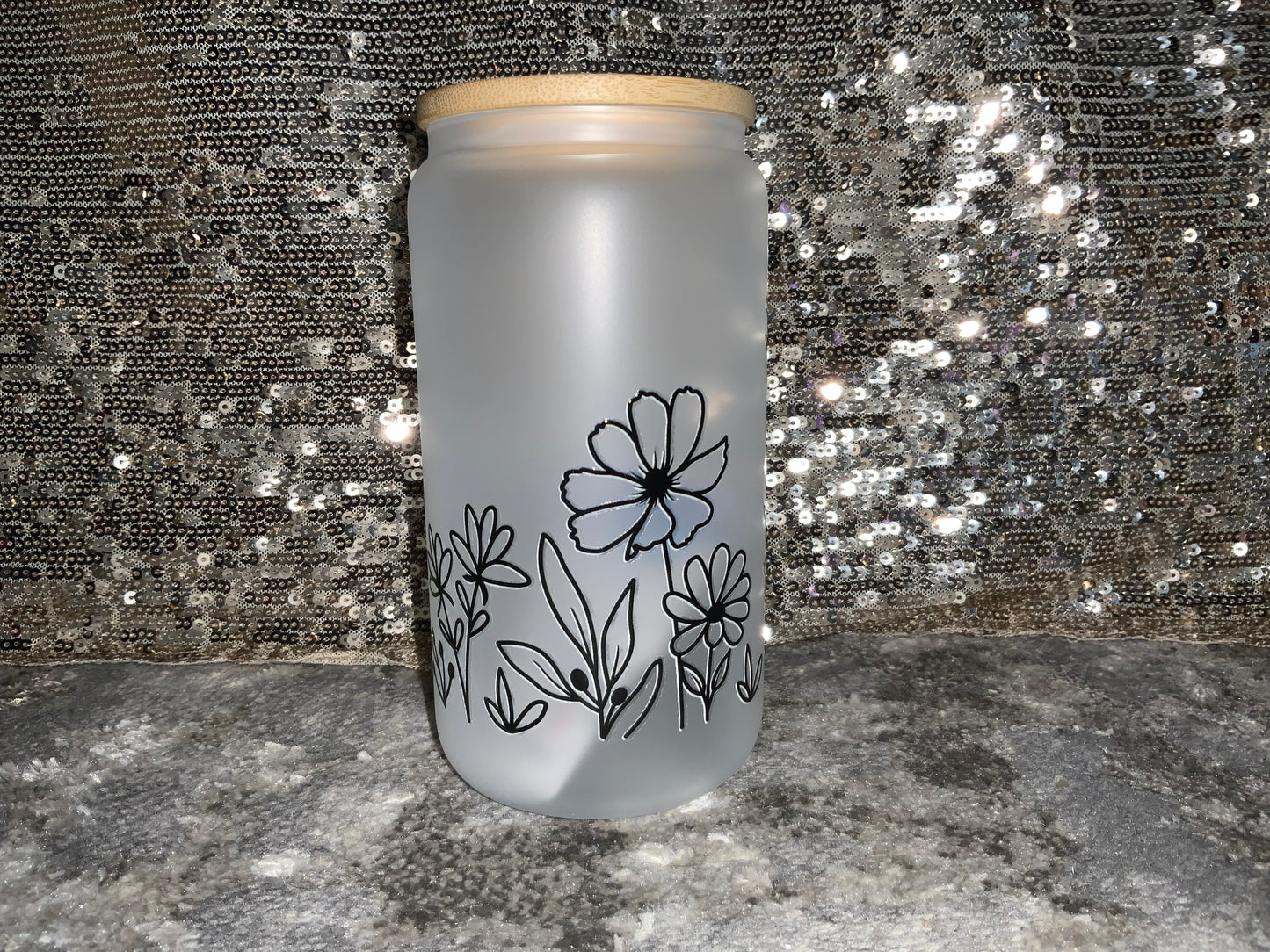 Unbelievably BLESSED-Frosted 16oz Glass Tumbler