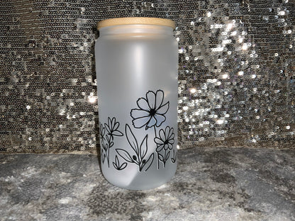 Unbelievably BLESSED-Frosted 16oz Glass Tumbler