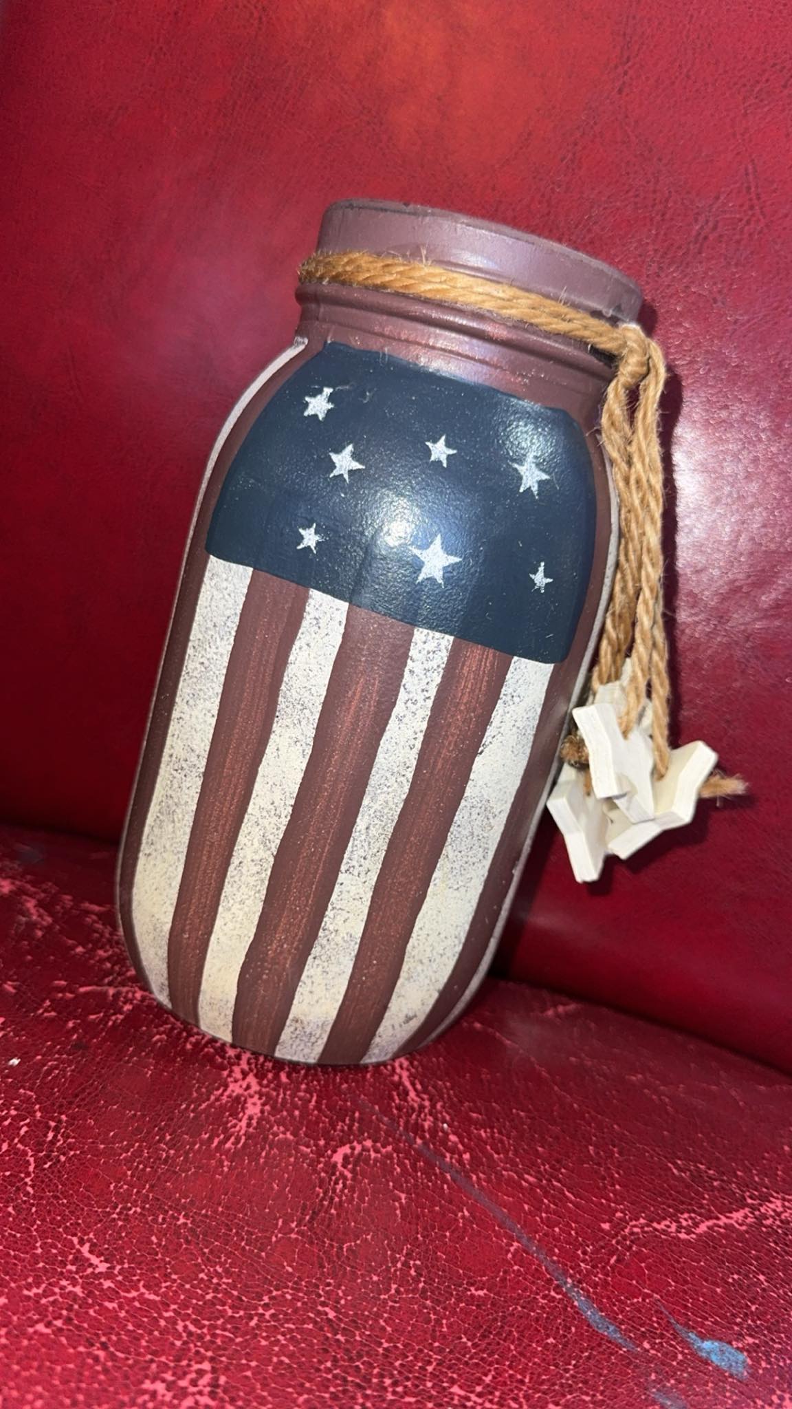 American Flag Mason Jar