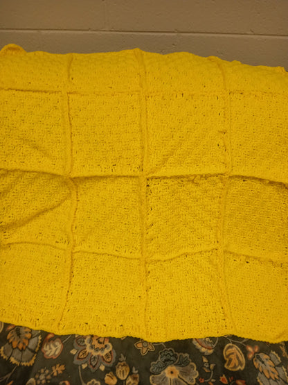 Handmade Crocheted Baby Blanket with Embroidery