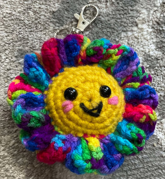 Amigurumi Crochet Flower Keychain