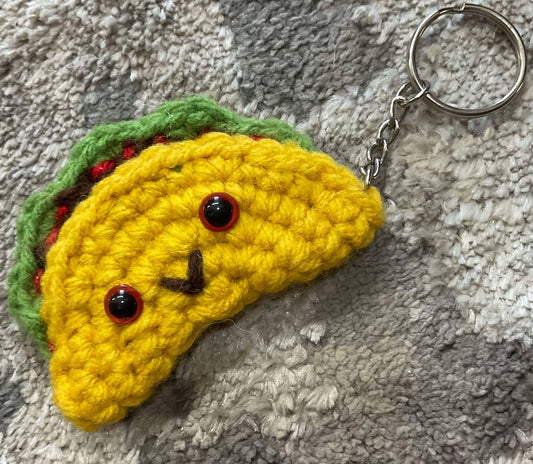 Crochet Tiny Taco Keychain