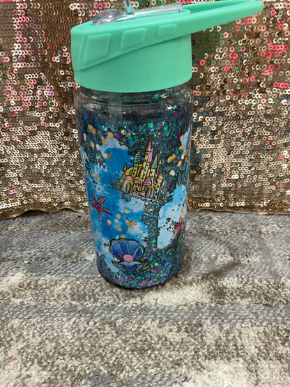 Little Mermaid Kids Snow globe with blue-teal glitter