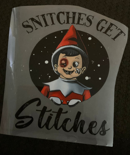 SNITCHES GET Stitches elf Christmas DTF print