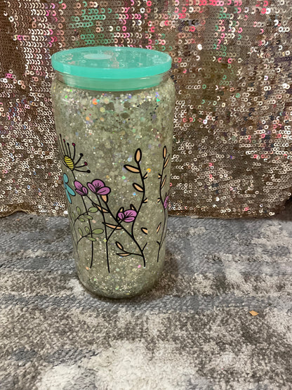 Mama Bear  Chunky Opal Glitter Snowglobe Tumbler