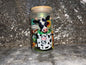 COW COFFEE Print -Rainbow Shimmer Colorful Haze Glass Tumbler (Green)