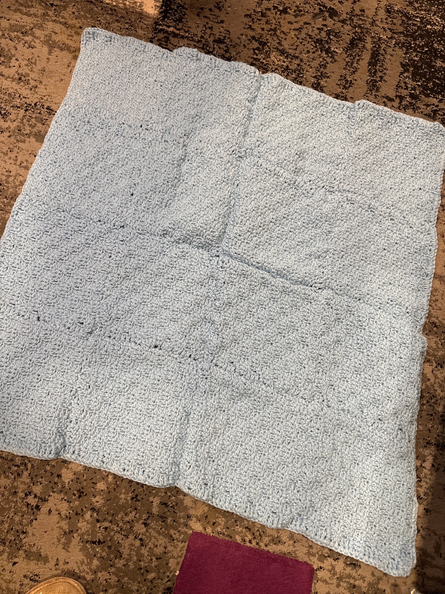 Handmade Crocheted Baby Blanket with Embroidery