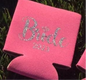 Pink and White Beer Koozie