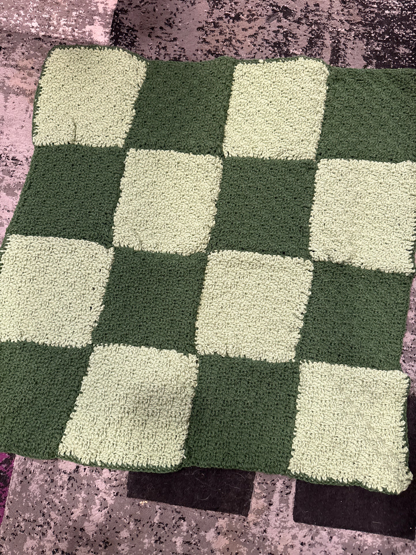 Handmade Crocheted Baby Blanket with Embroidery