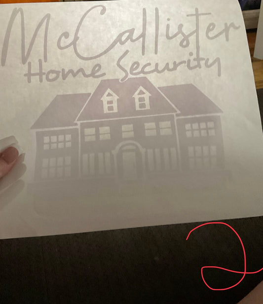 McCallister Home Security Christmas DTF print