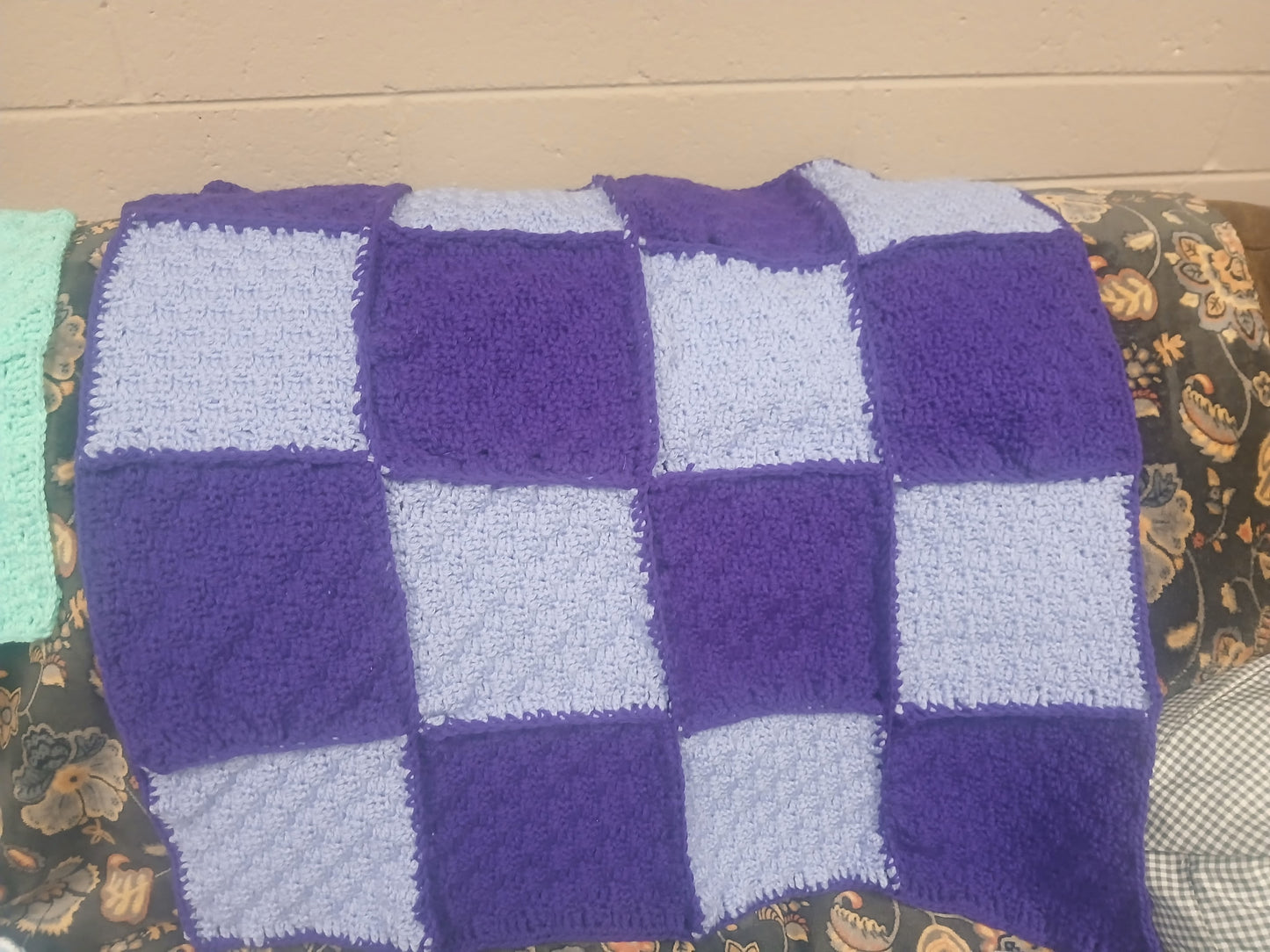 Handmade Crocheted Baby Blanket with Embroidery