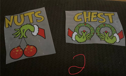 Chest or Nuts Grinch pair Christmas DTF print