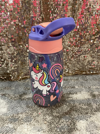 Unicorn Pink and Purple Plastic Kids Sippy