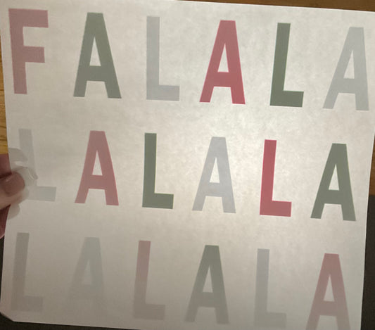 Falalala Christmas DTF print