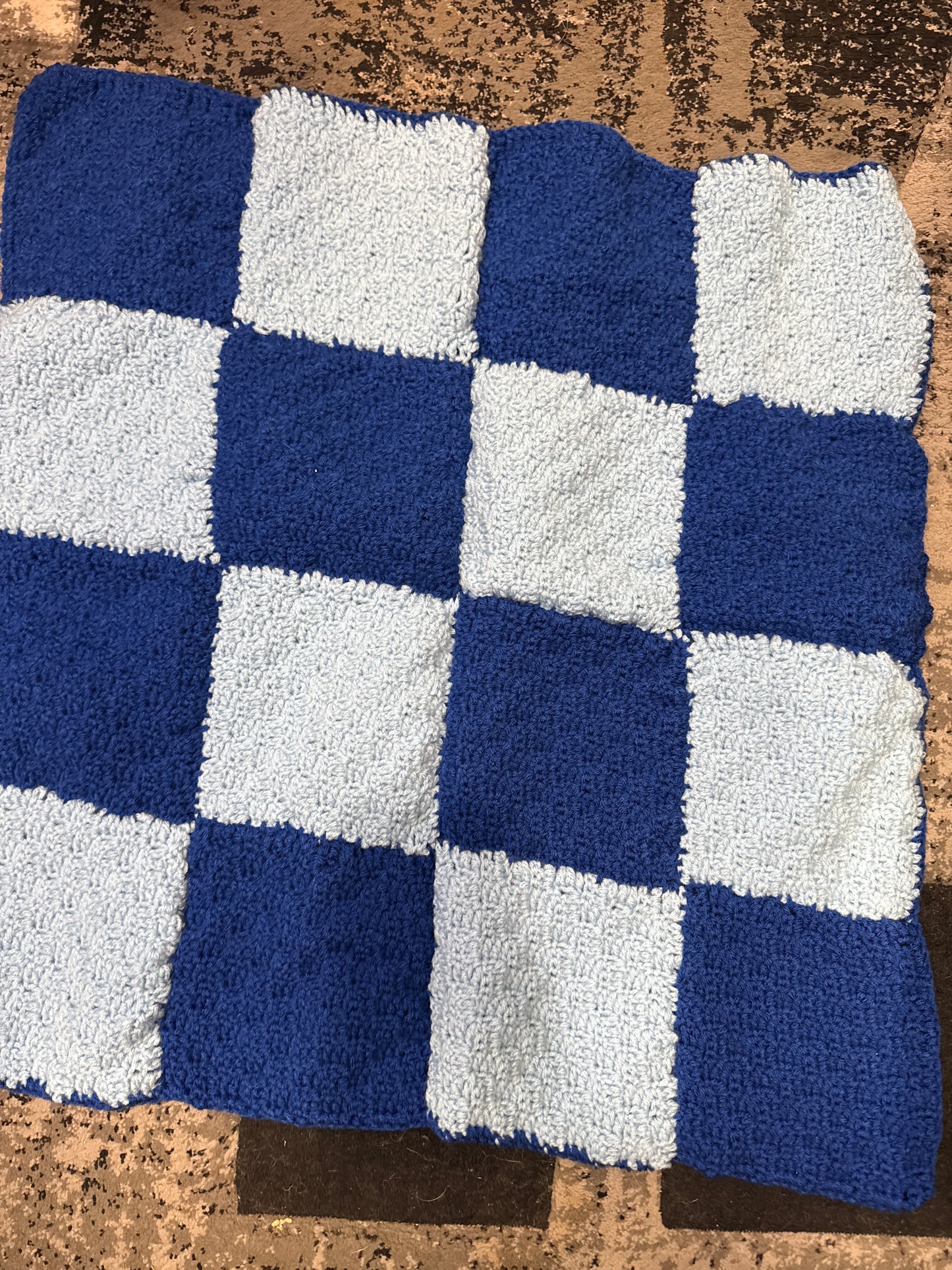 Handmade Crocheted Baby Blanket with Embroidery