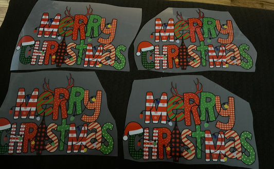 Merry Christmas – Matching Family Shirts Christmas Lights & Reindeer Antlers DTF Print