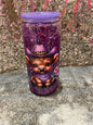 Baby Highland Cow Cheetah Print Purple Chunky Glitter Snowglobe Tumbler
